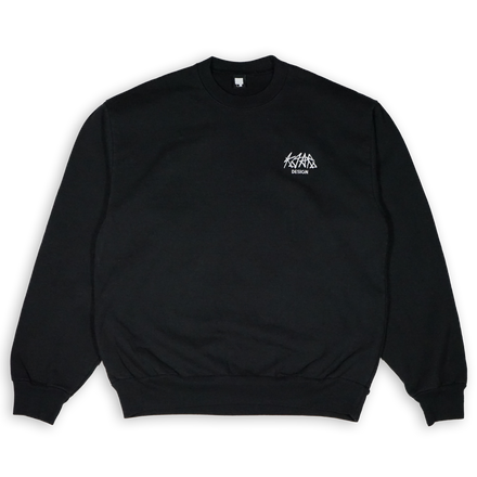 K-TAG EMBROIDERED BLACK CREW NECK